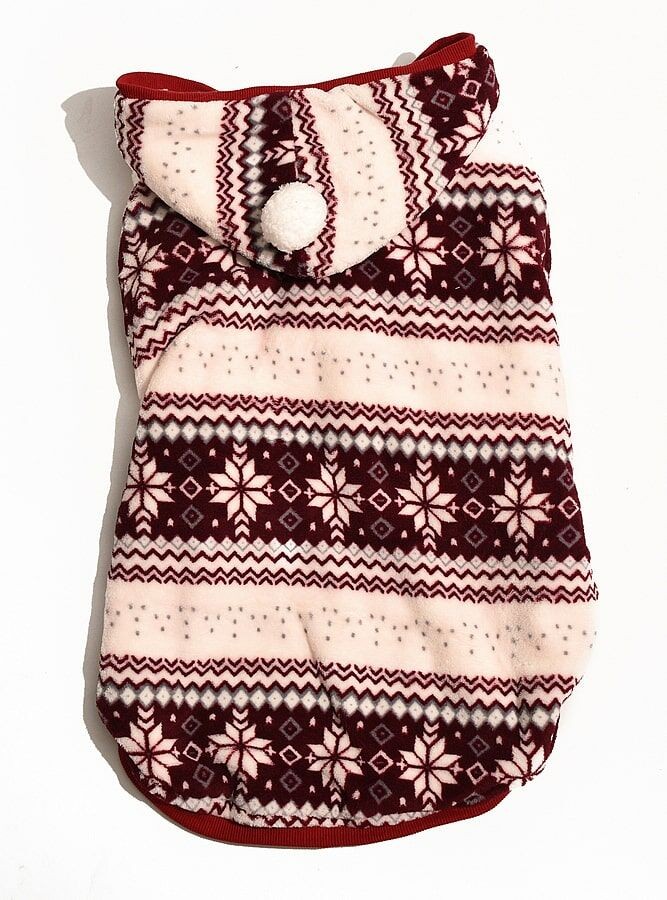 Köpek Büyük Irk Sweater Ponponlu Polar Bordo