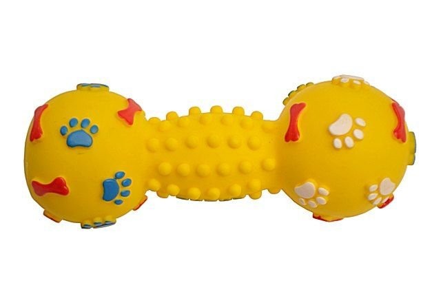 Vinil Köpek Oyuncağı - Fırlat Yakala Patili Halter  Sarı