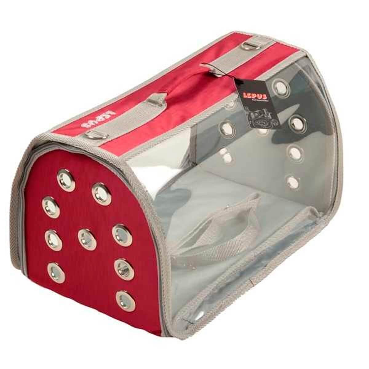 Lepus Flybag Şeffaf Kedi ve Köpek Taşıma Çantası Kırmızı
