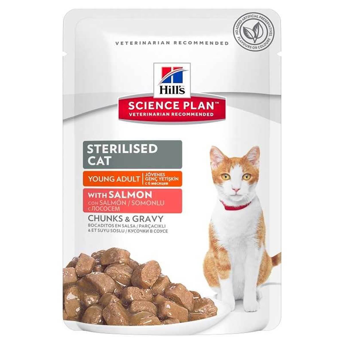 Hills Chunks & Gravy Somonlu Kısırlaştırılmış Kedi Konservesi 85 Gr