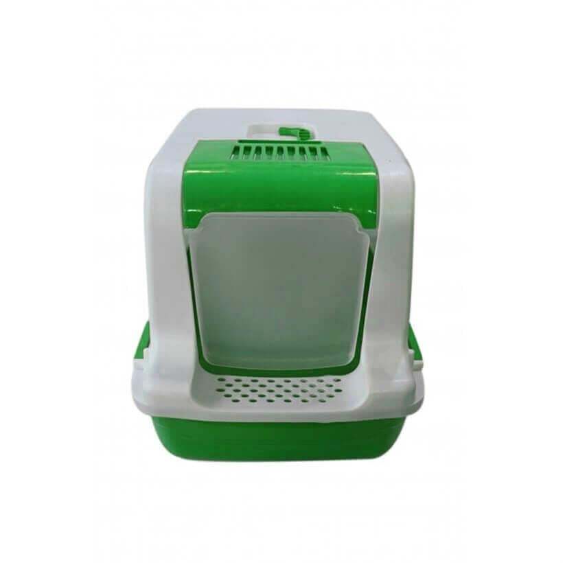 Petstyle Jumbo Teraslı Kapalı Kedi Kum Kabı Yeşil