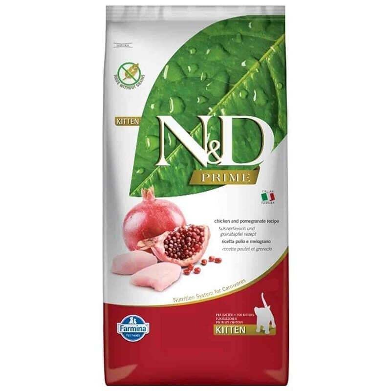 N&D Tahılsız Tavuk & Nar Yavru, Hamile, Emziren Kedi Maması 10 Kg