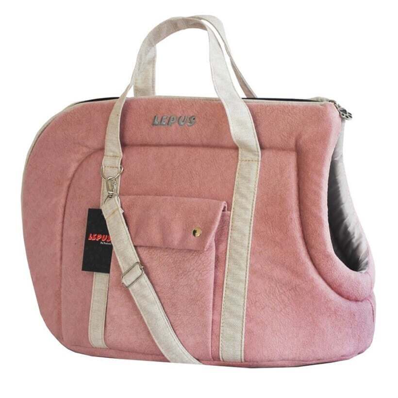 Lepus Kumaş Açık Kedi ve Köpek Taşıma Çantası Pembe