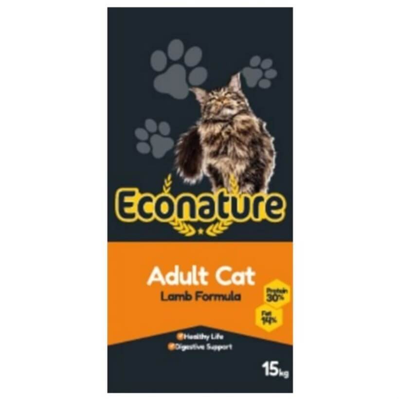 Econature Yetişkin Kuzulu Kuru Kedi Maması 15 Kg