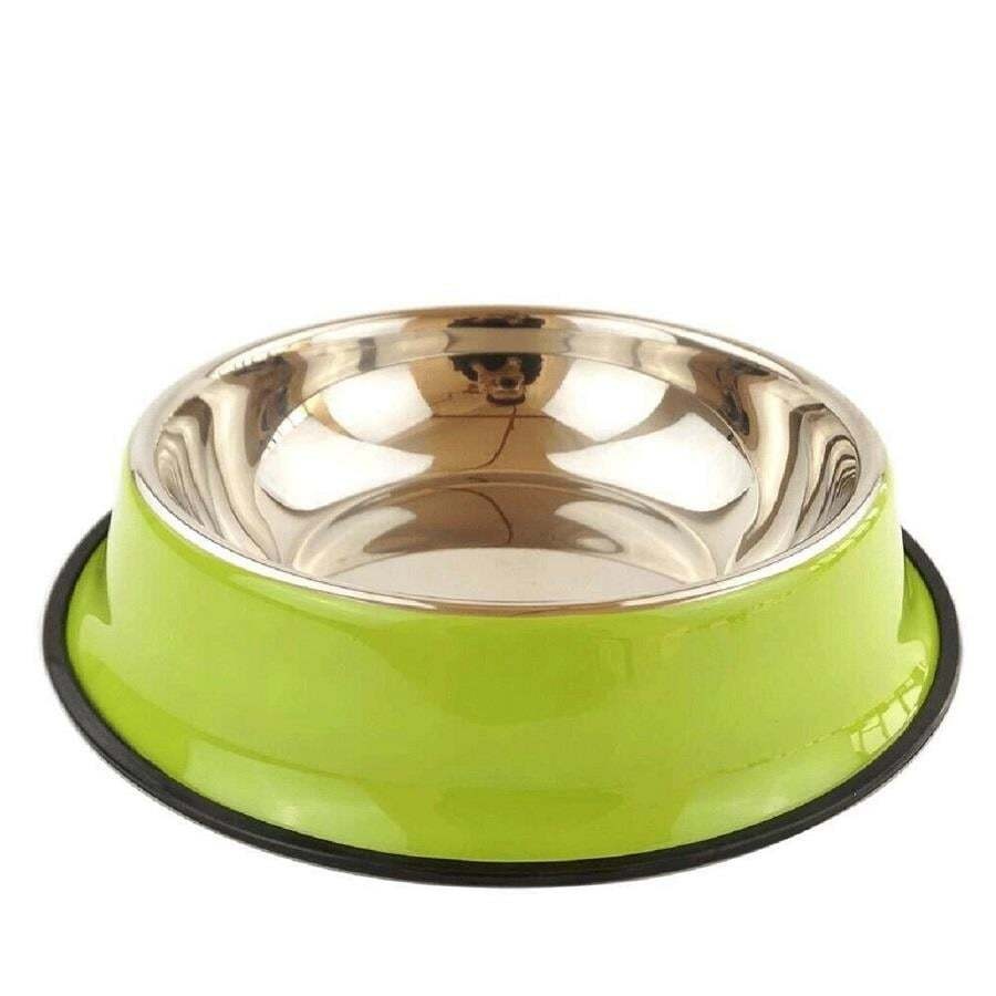 Renkli Baskılı Çelik Mama Kabı 16 CM Yeşil