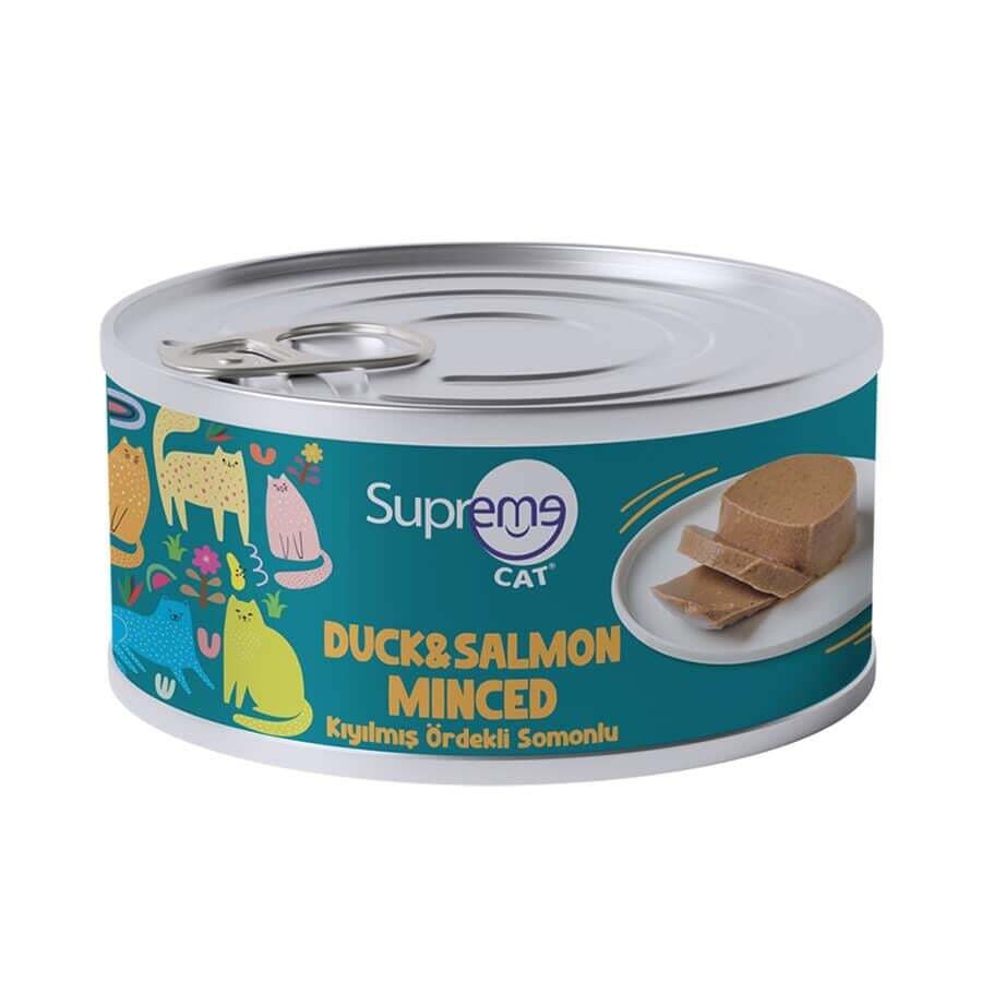 Supreme Cat Ördekli-Somonlu Kıyılmış Kedi Konservesi 85 Gr