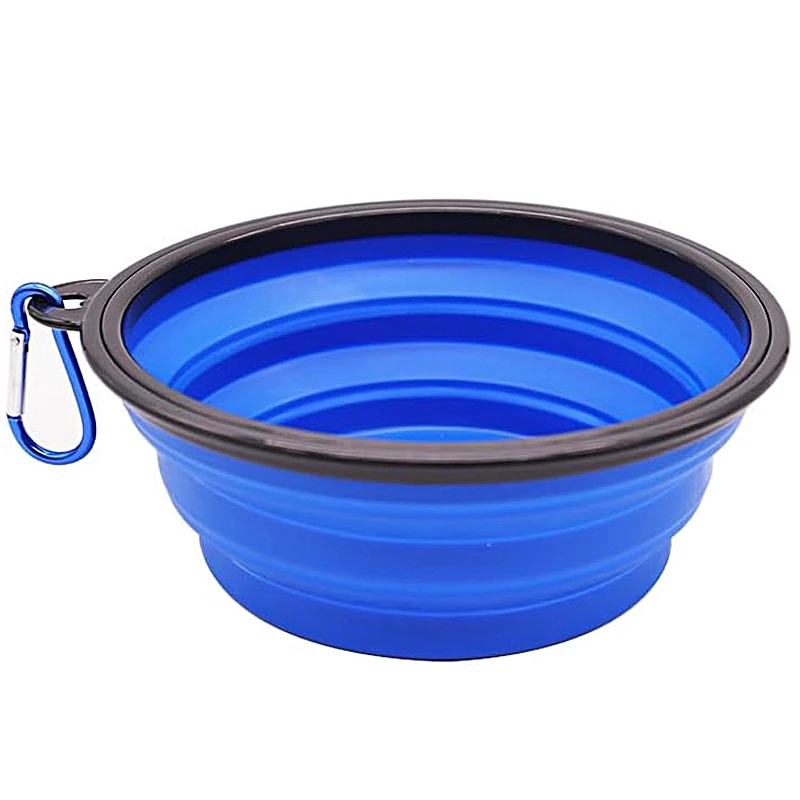 Katlanabilir Silikon  Su ve Mama Kabı Aguta - Mavi