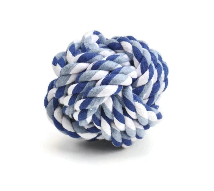 Fırlat Yakala İp Top Mavi Small