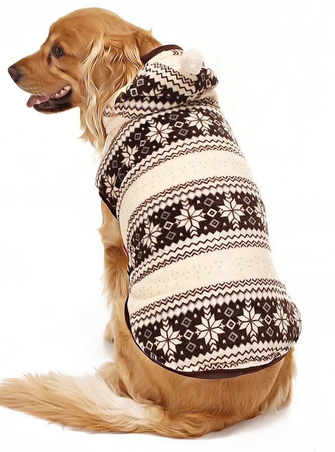 Köpek Büyük Irk Sweater Ponponlu Polar Kahverengi