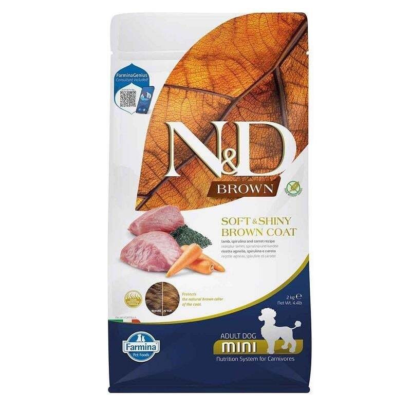 N&D Brown Kuzu Etli  Spirulina Küçük Irk  Köpek Maması 2 Kg