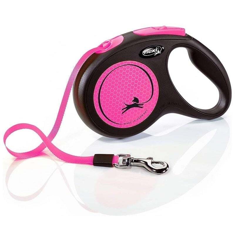 Flexi Neon Otomatik Şerit Tasma Medium 5 Mt 25 kg Pembe
