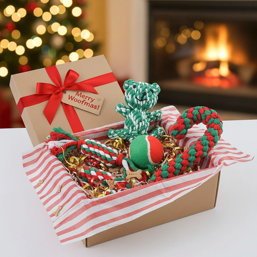 Teddy Köpek Oyuncak Yılbaşı Seti
