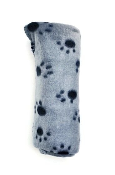 Pati Desenli Polar Kedi ve Köpek Battaniyesi Gri