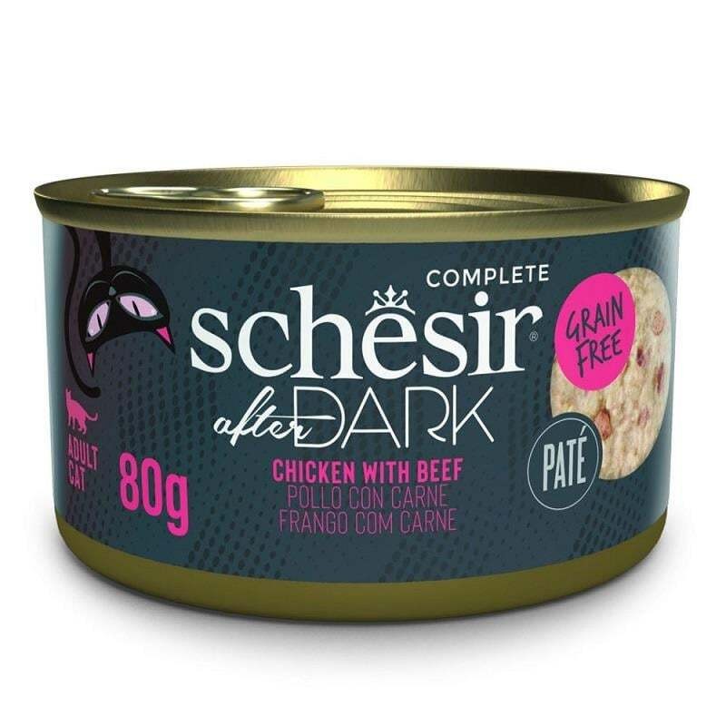 Schesir After Dark Pate Tavuklu ve Sığır Etli Kedi Konservesi 80gr