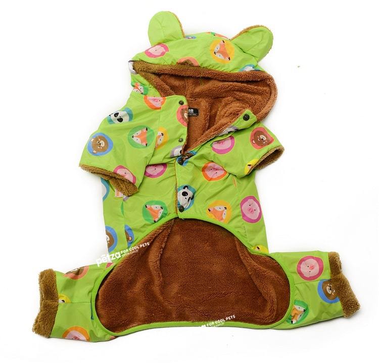 Küçük ve Orta Irk Köpek Paçalı Mont Karita Yeşil