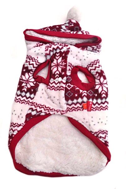 Köpek Ceket - Ponpon Polar Bordo