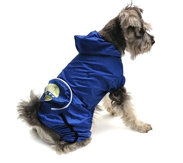 Paçalı Köpek Yağmurluk -  Pocket  Mavi