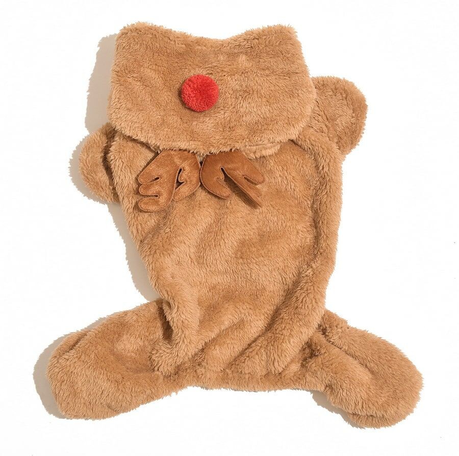 Küçük ve Orta Irk Köpek Pijama Polar Tulum - Rubi - Köpek Kıyafeti