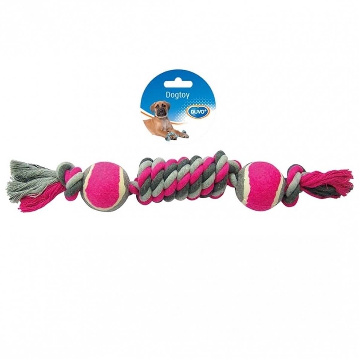 Duvo+ Simüle Düğümlü 2 Tenis Toplu Köpek Diş İpi 38 Cm