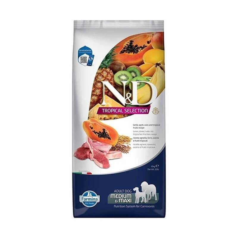 N&D Tropical Kuzu Etli Orta ve Büyük Irk Yetişkin Köpek Maması 10 Kg