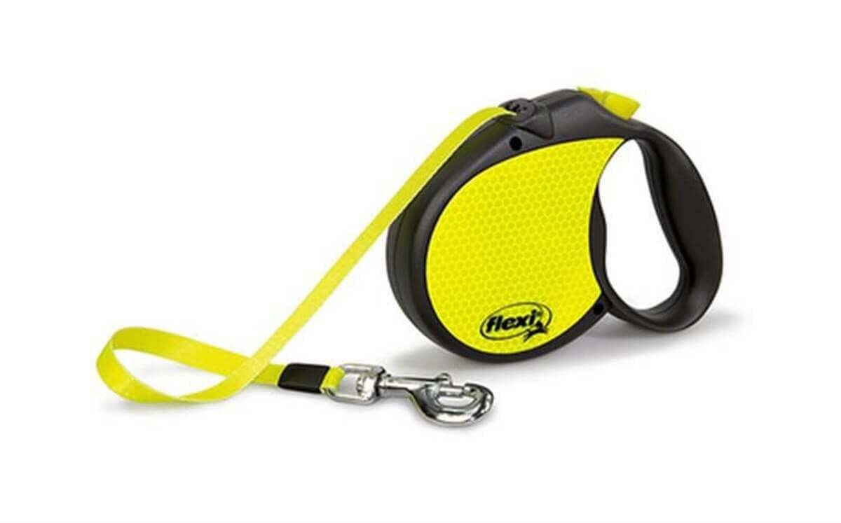 Flexi Neon Otomatik Şerit Tasma Medium 5 Mt 25 kg Sarı