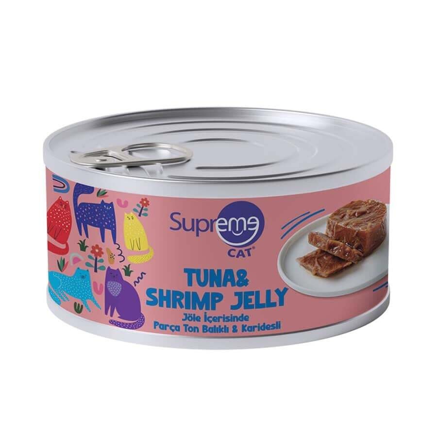 Supreme Cat Ton Balıklı Karidesli Jöleli Kedi Konservesi 85 Gr