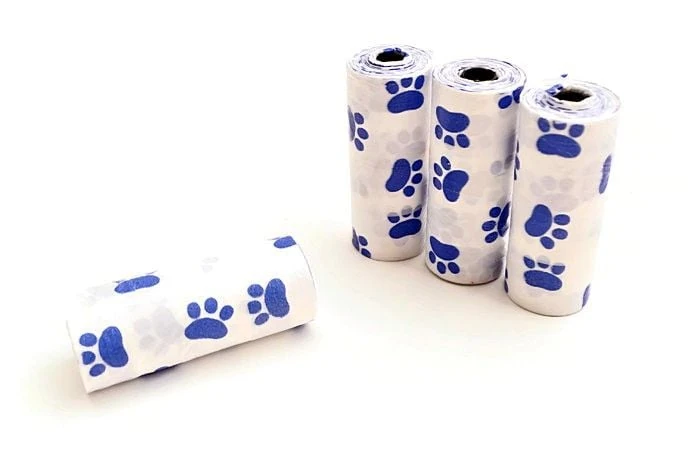 Atık Toplama Torbası / 4 Paket Şeffaf - Mavi Patili