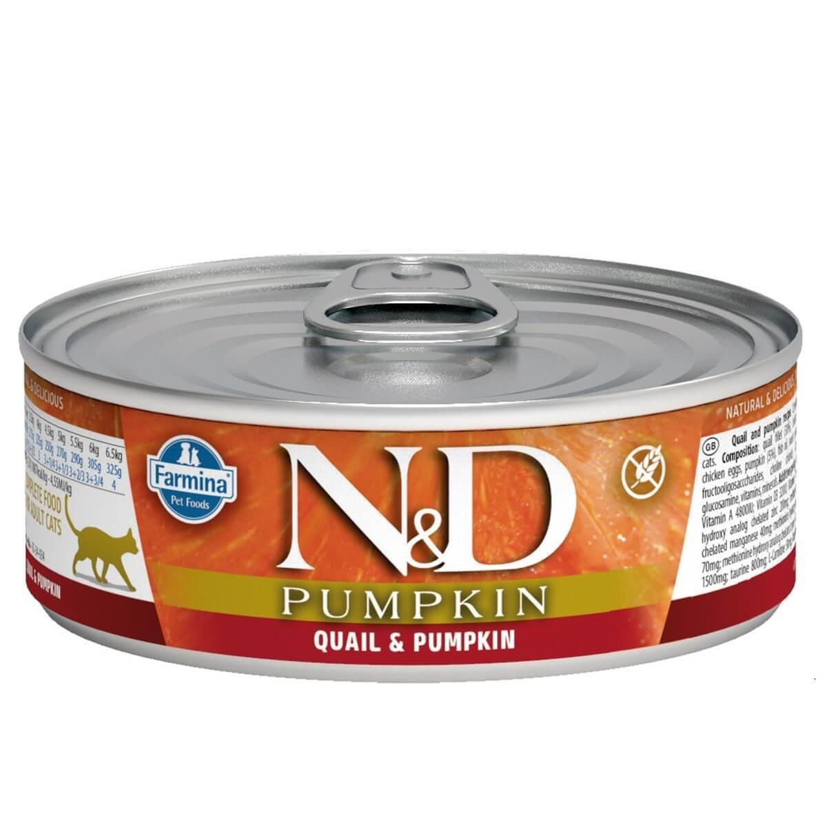 N&D Balkabaklı Bıldırcın Etli Kedi Konservesi 70 Gr