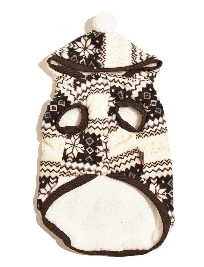 Köpek Ceket - Ponpon Polar Kahverengi - Köpek Kıyafeti