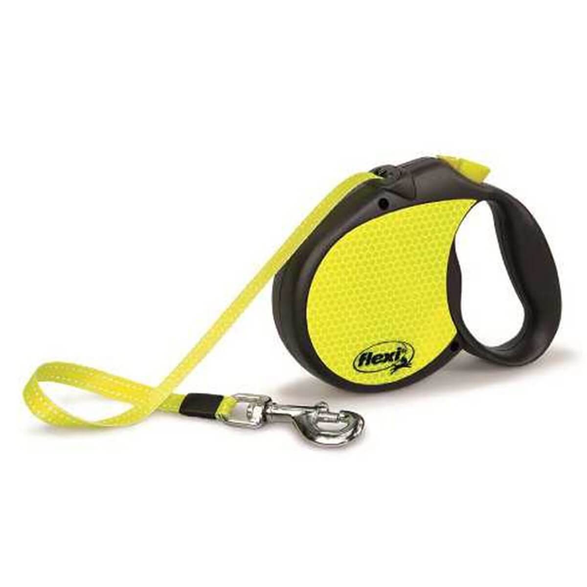 Flexi Neon Otomatik Şerit Tasma Large 5 Mt 50 kg Sarı