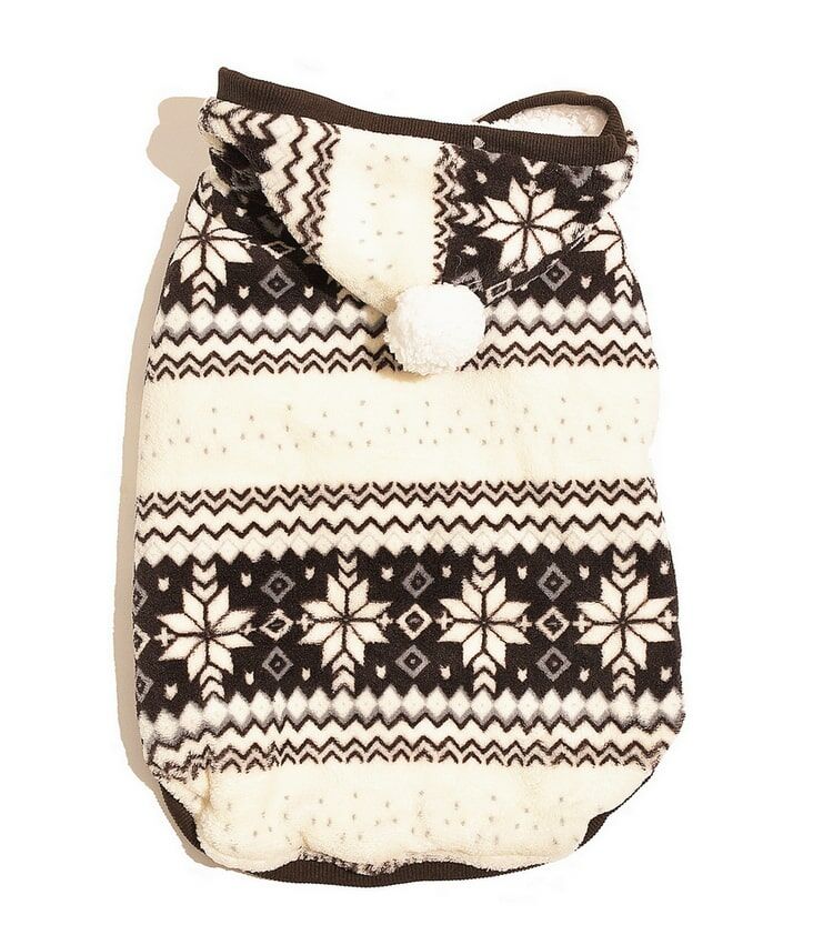 Köpek Ceket - Ponpon Polar Kahverengi - Köpek Kıyafeti