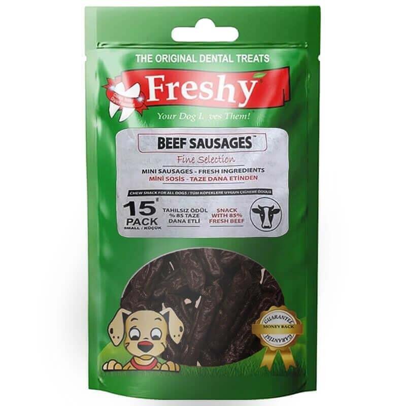 Freshy Mini Beef Sausages Tahılsız Sosis Köpek Ödülü 100 gr 15 Adet