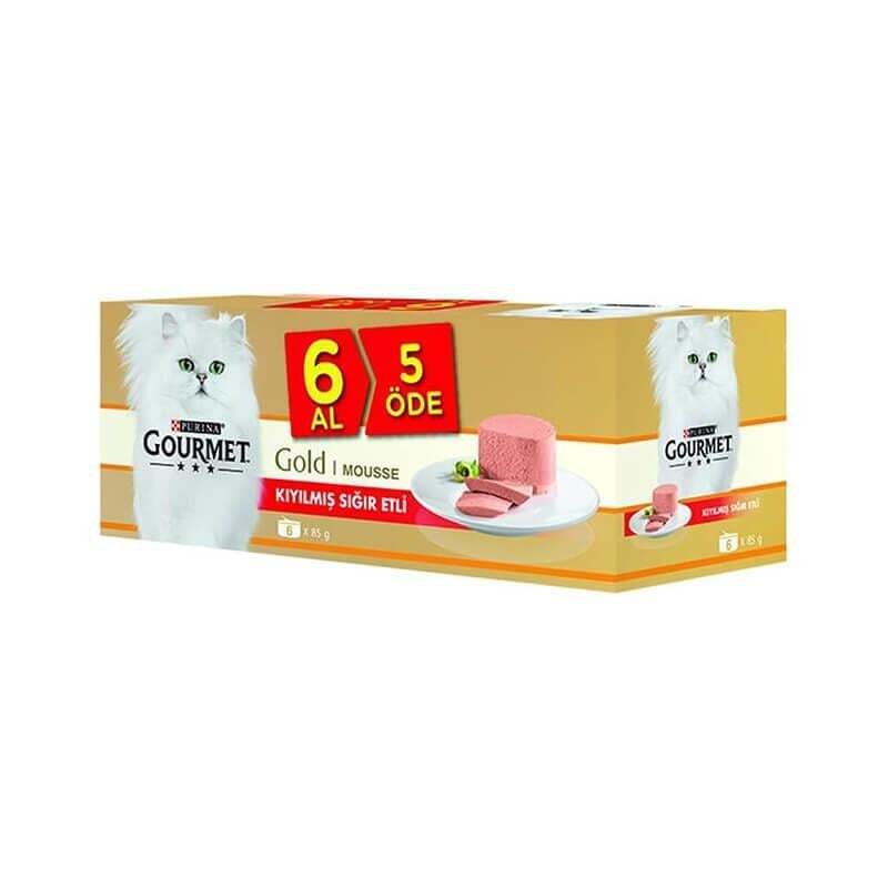 ProPlan Gourmet Gold Kıyılmış Sığır Etli Kedi Konservesi 85 Gr 6 Al 5 Öde