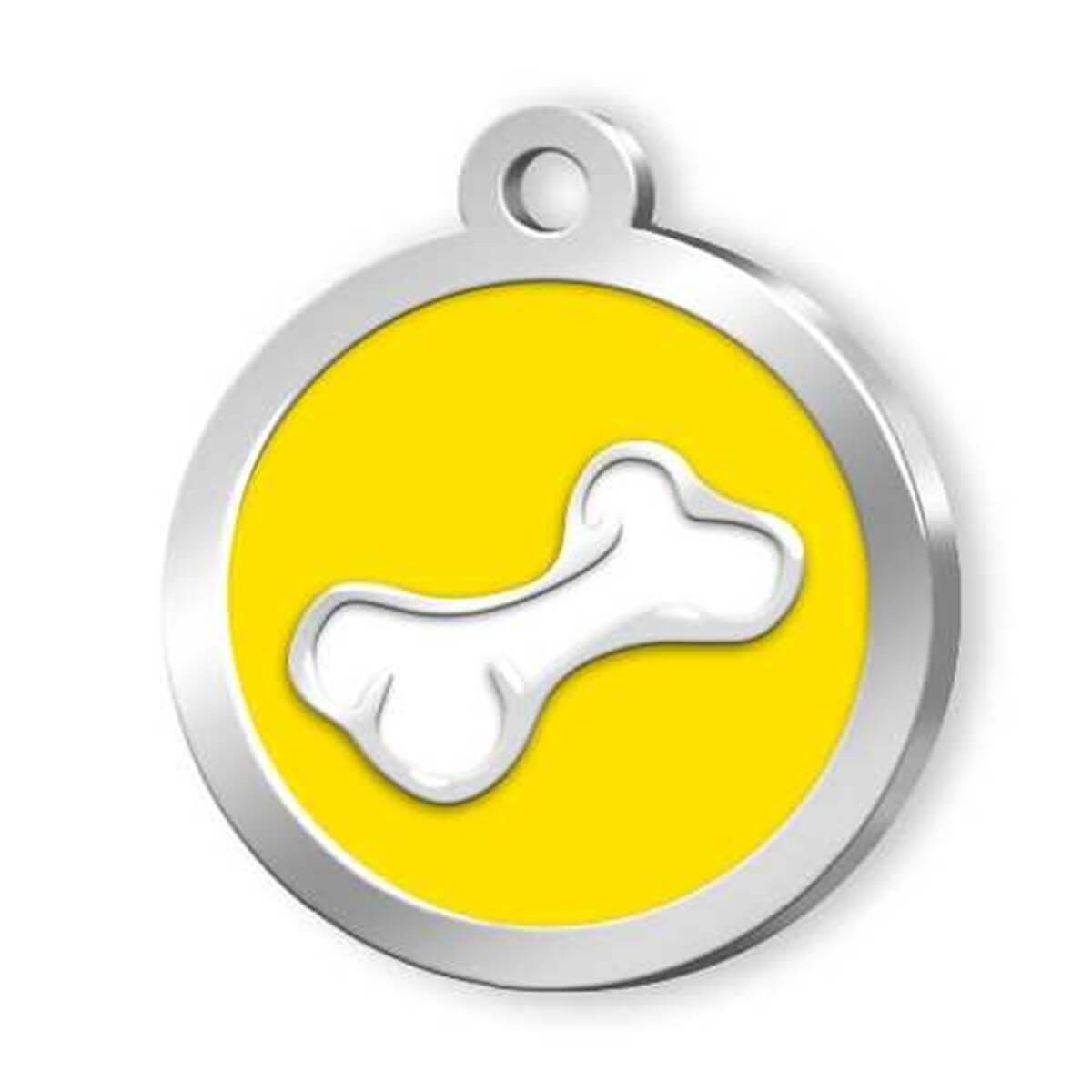 Dalis Pet Tag Mineli Seri Kemik Desenli Künye Sarı