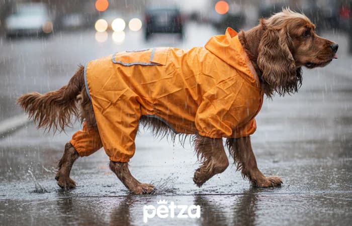 Puka Paçalı Köpek Yağmurluk Sarı - Petza