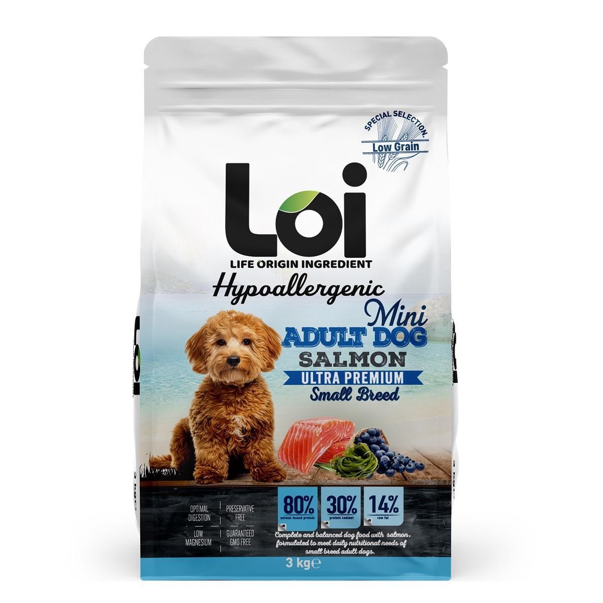 Loi Mini Somonlu Küçük Irk Yetişkin Köpek Maması 3 Kg