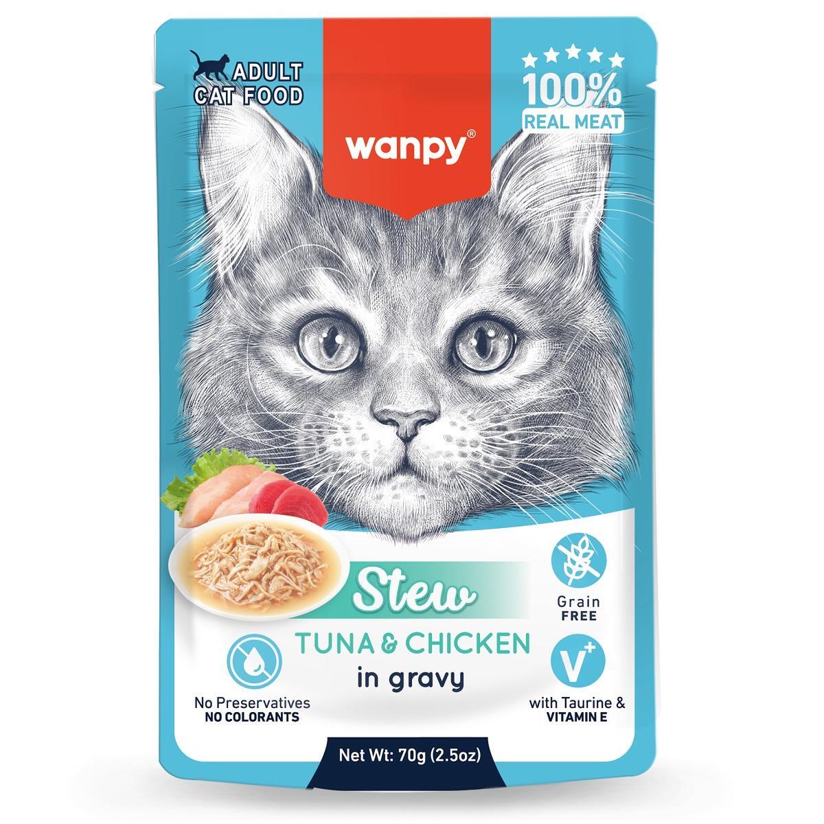 Wanpy Pouch Ton Balık&Tavuklu Yaş Kedi Maması 70g