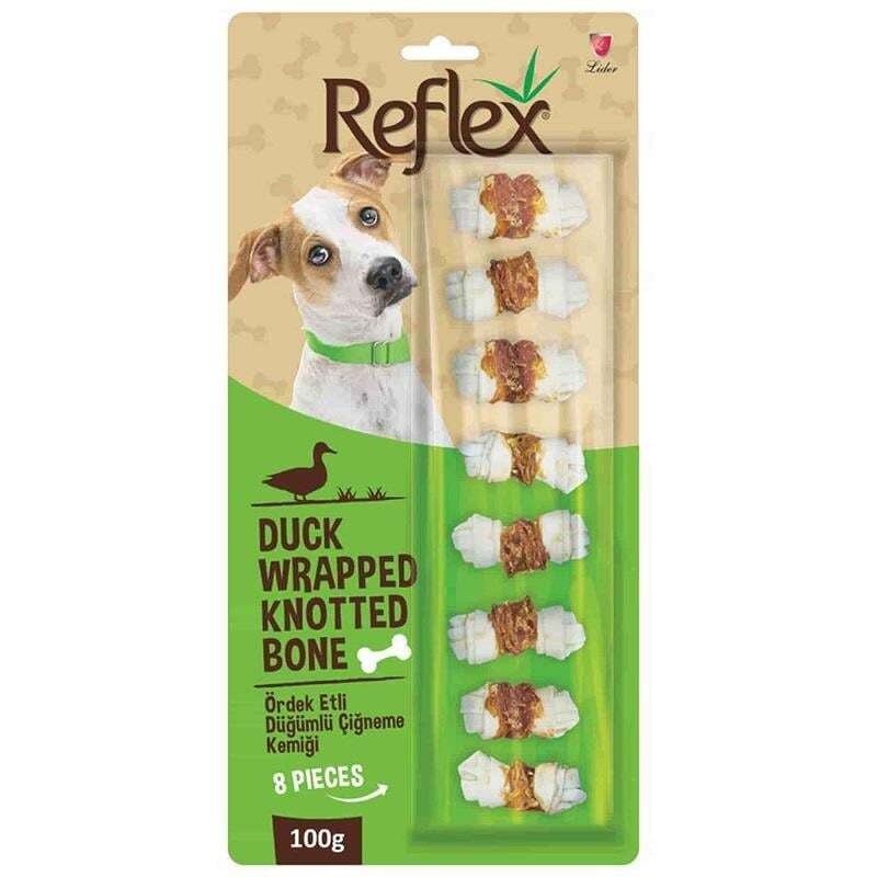 Reflex Ördek Etli Düğümlü 8li Köpek Ödül Kemiği 100 Gr