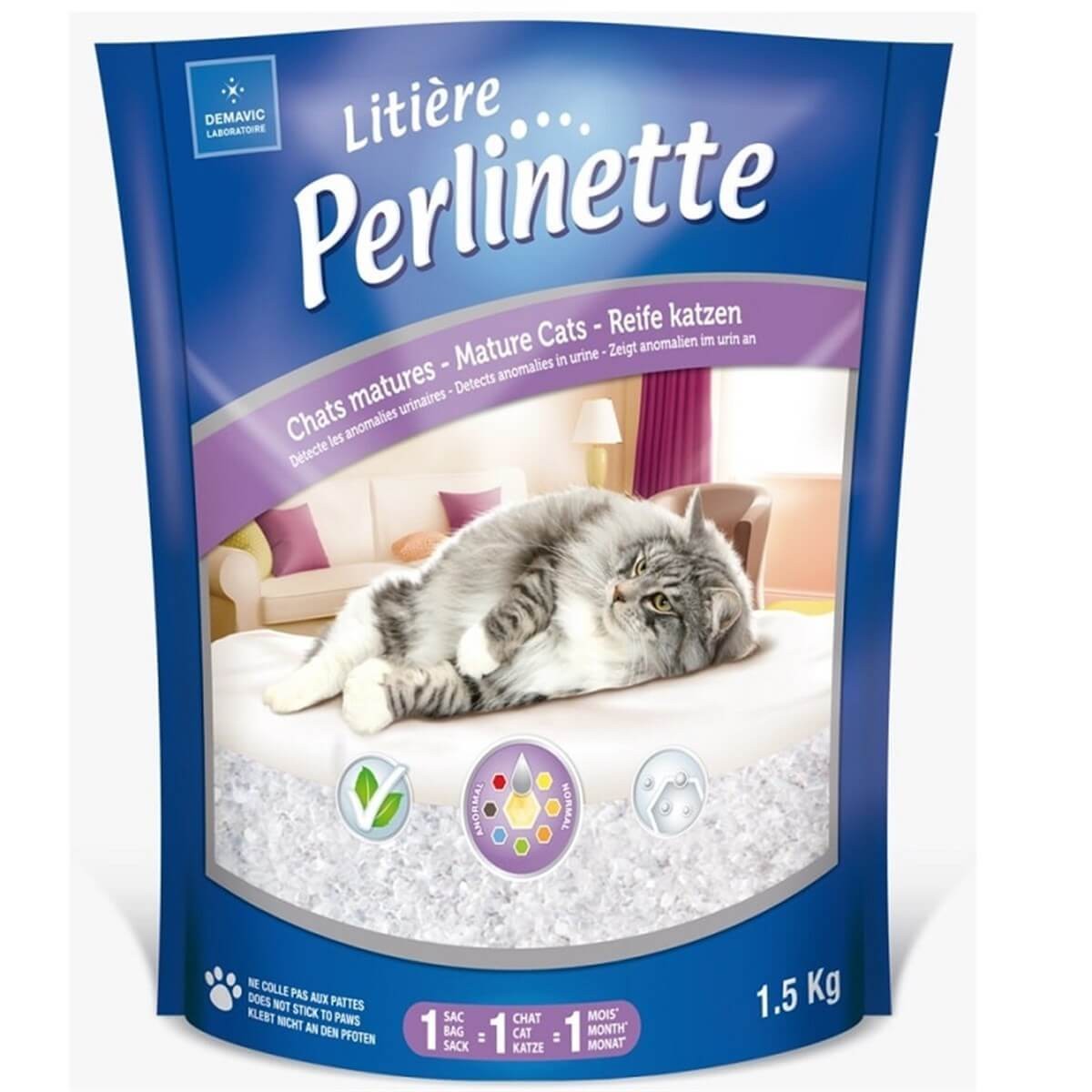 Perlinette Detect Erken Teşhis Formüllü Kristal  Kedi Kumu 1,5kg