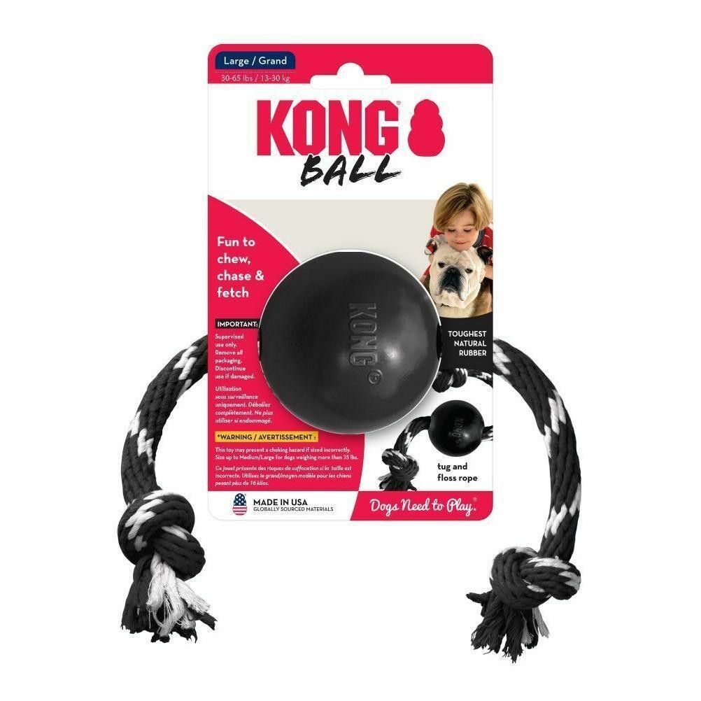 KONG Extreme İpli Top Köpek Oyuncağı Ultra Sert Large