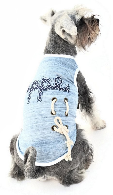 Köpek Küçük ve Orta Irk T-shirt Apple Mavi