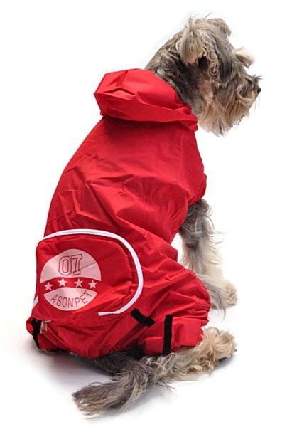 Paçalı Köpek Yağmurluk -  Pocket  Kırmızı