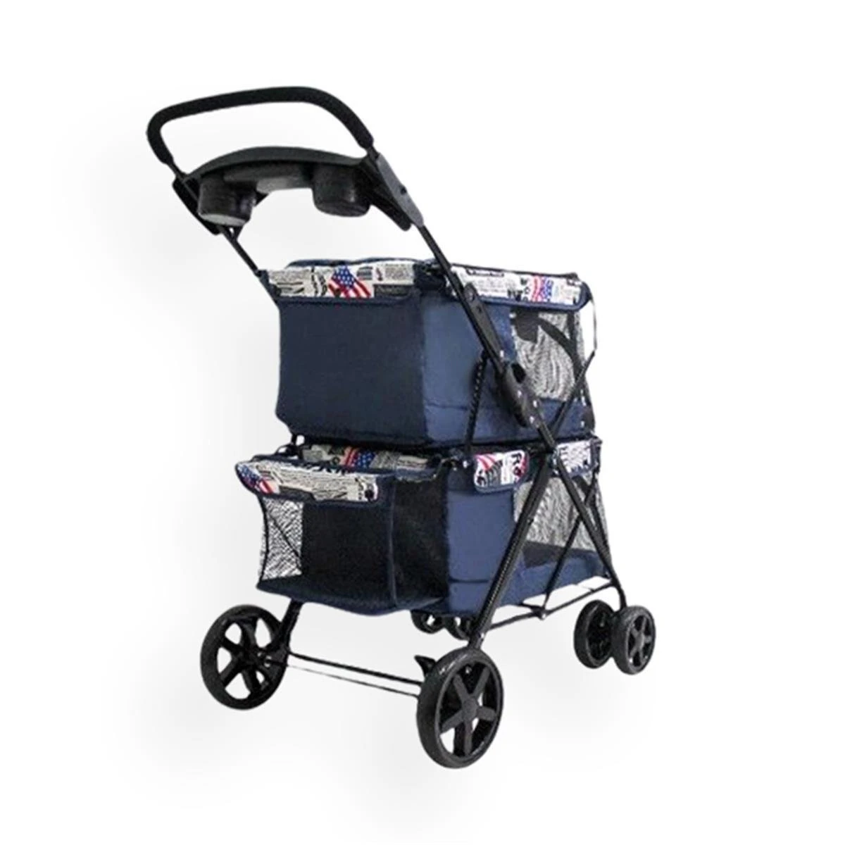 Zampa Twins 2li Kedi & Köpek Arabası Lacivet 51x85x100cm