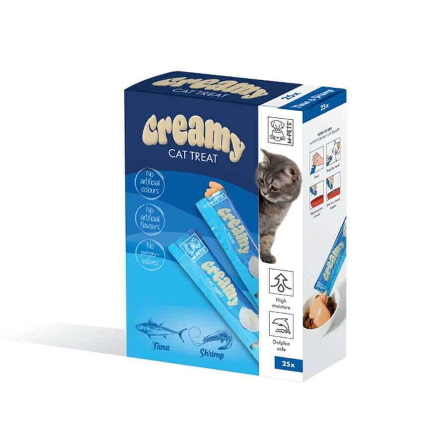 M-Pets Creamy Ton Balıklı-Karidesli Kedi Ödülü 25x15 GR