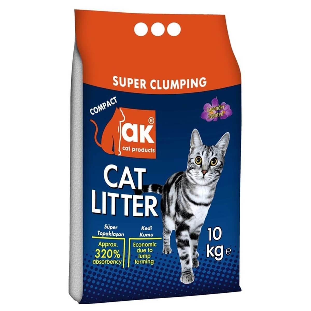 Akkum Lavanta Kokulu Kalın Taneli Kedi Kumu 10 Lt