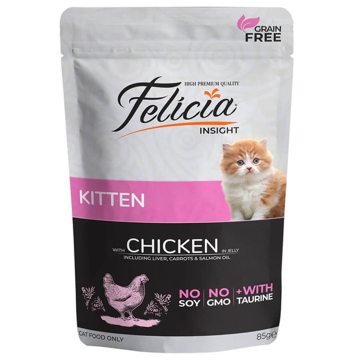 Felicia Tahılsız Tavuklu Yavru Pouch Kedi Konservesi 85 gr