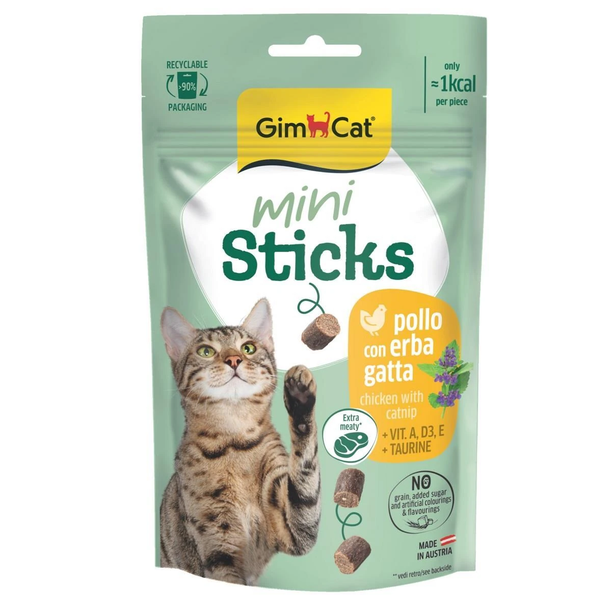 Gimcat Mini Sticks Kedi Otlu&Tavuklu Ödül Çubukları 50gr