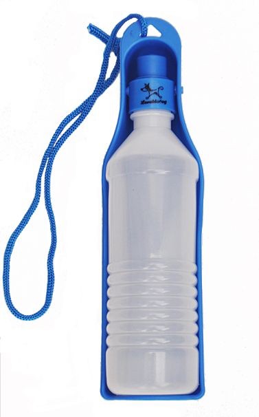 Köpek Seyahat Su Şişesi - Köpek Suluğu 500 ml Mavi