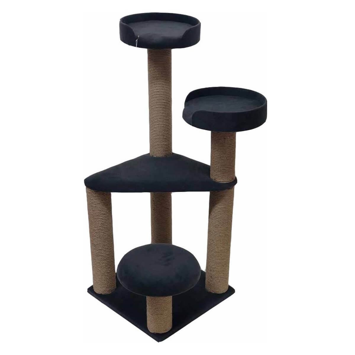 Bedspet 3 Oturaklı Kedi Tırmalama Kulesi Füme