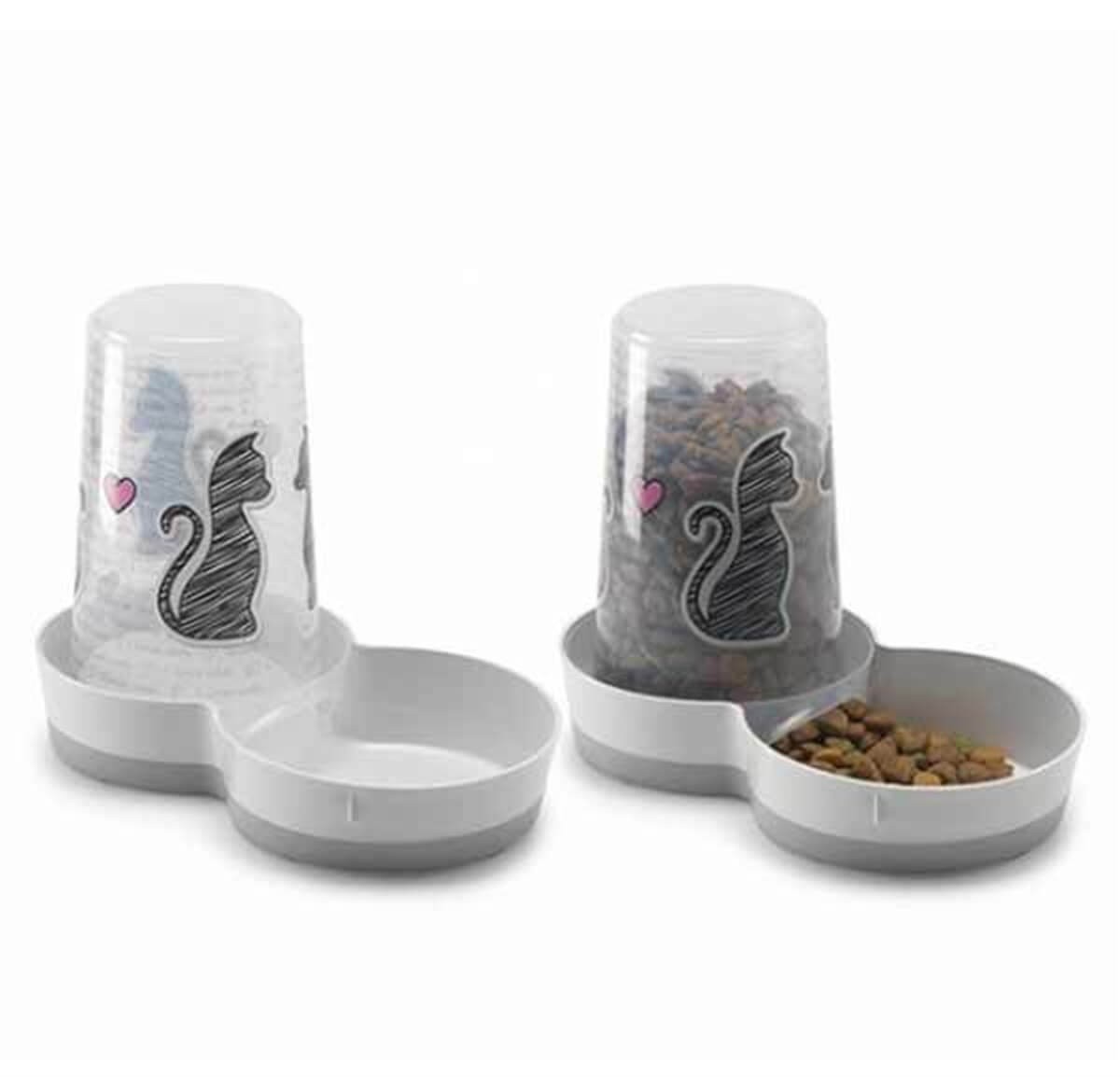 Moderna Friends Hazneli Kedi Mama ve Su Kabı Love 1,5 Lt
